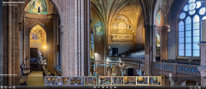 Screen aus der virtuellen Tour vom Innenraum der Appstel-Paulus-Kirche